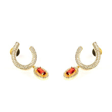 Load image into Gallery viewer, 1 Ct Gold Sapphire Earrings (40mm) - vistoso.pk
