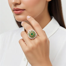 Load image into Gallery viewer, 1 Ct Midnight Flower Bridal Ring - vistoso.pk