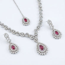 Load image into Gallery viewer, 1 Carat Waterdrop Bridal Necklace Red