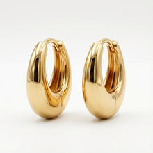 Load image into Gallery viewer, Elongated Gold Hoops (19mm)