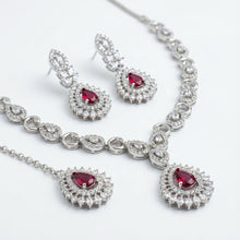 Load image into Gallery viewer, 1 Carat Waterdrop Bridal Necklace Red
