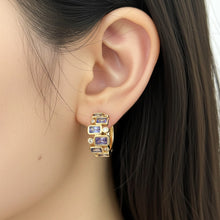 Load image into Gallery viewer, Purple Hoop Earring