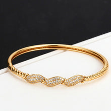 Load image into Gallery viewer, Openable Floral Pave Bangle (Copper)