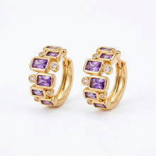 Load image into Gallery viewer, Purple Hoop Earring