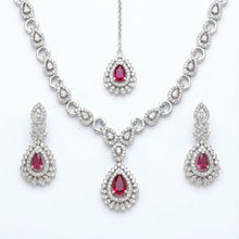 Load image into Gallery viewer, 1 Carat Waterdrop Bridal Necklace Red