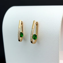 Load image into Gallery viewer, Green Hoop Earring