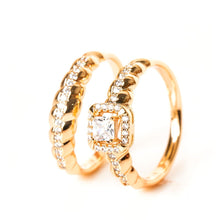 Load image into Gallery viewer, Amora Diamond Cut Double Ring (Brass) - vistoso.pk