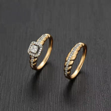 Load image into Gallery viewer, Amora Diamond Cut Double Ring (Brass) - vistoso.pk