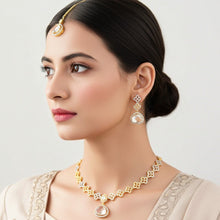 Load image into Gallery viewer, Champagne Natural Floral Bridal Set - vistoso.pk