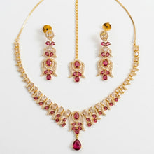 Load image into Gallery viewer, Red Zircon Bouquet Bridal Set
