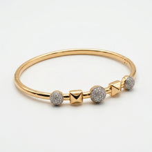 Load image into Gallery viewer, Pulse Emerald Bangle (Brass)