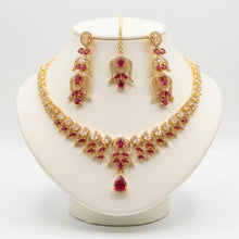 Load image into Gallery viewer, Red Zircon Bouquet Bridal Set