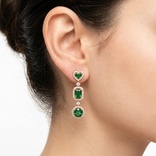 Load image into Gallery viewer, Green Emerald Braided Earring (30mm)
