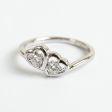 Load image into Gallery viewer, Double Heart Silver Ring