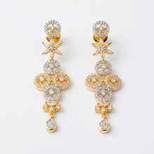 Load image into Gallery viewer, 1 Carat Emerald Cubic Zirconia Bridal Earring (60mm)