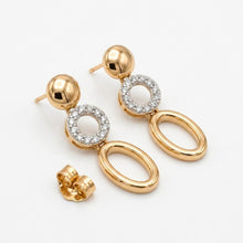 Load image into Gallery viewer, Oval charm dangle Earrings (30mm)