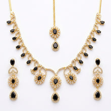 Load image into Gallery viewer, Black Stone Gold Aristocratic Bridal Set