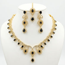 Load image into Gallery viewer, Black Stone Gold Aristocratic Bridal Set