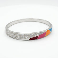 Load image into Gallery viewer, Diamond Studded Silver Bangle