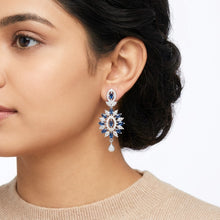 Load image into Gallery viewer, 1 Carat Blue CZ Earrings (45 mm)