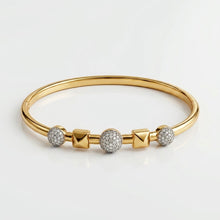 Load image into Gallery viewer, Pulse Emerald Bangle (Brass)