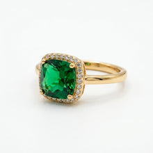 Load image into Gallery viewer, Green Diamond Pavé Ring