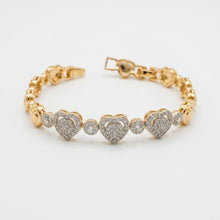 Load image into Gallery viewer, Baguette Diamond Heart Bracelet