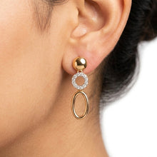 Load image into Gallery viewer, Oval charm dangle Earrings (30mm)