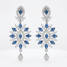 Load image into Gallery viewer, 1 Carat Blue CZ Earrings (45 mm)