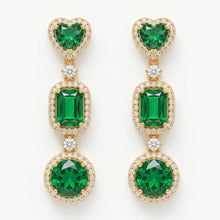 Load image into Gallery viewer, Green Emerald Braided Earring (30mm)