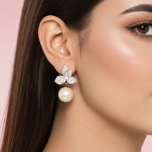 Load image into Gallery viewer, Estella Diamond Studded Pearl Earring (30mm) - vistoso.pk