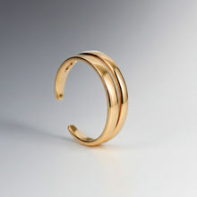 Load image into Gallery viewer, Gold Plated Double Facet Adjustable Ring (Brass) - vistoso.pk