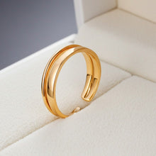 Load image into Gallery viewer, Gold Plated Double Facet Adjustable Ring (Brass) - vistoso.pk