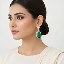 Load image into Gallery viewer, Green 1 Carat Nebula Bridal Earring - vistoso.pk