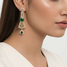 Load image into Gallery viewer, Green three - tone 1 Carat Earring (50 mm) - vistoso.pk