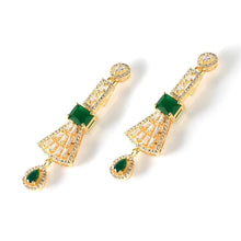 Load image into Gallery viewer, Green three - tone 1 Carat Earring (50 mm) - vistoso.pk