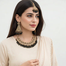 Load image into Gallery viewer, Kundan Black Stone Bridal Set - vistoso.pk