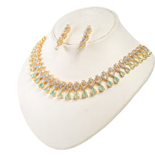 Load image into Gallery viewer, Light Green American Diamond Bridal Set - vistoso.pk