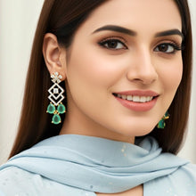 Load image into Gallery viewer, Light Green Thunder Rain Drop 1 Ct Earring - vistoso.pk