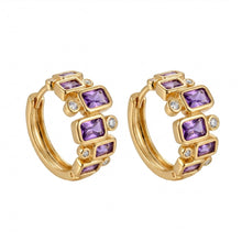 Load image into Gallery viewer, Purple Hoop Earring