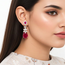 Load image into Gallery viewer, Red 1 Carat Diamond Earrings - vistoso.pk