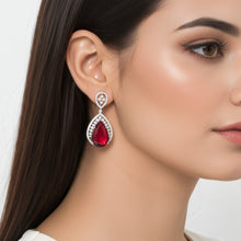 Load image into Gallery viewer, Red 1 Carat Nebula Bridal Earring - vistoso.pk