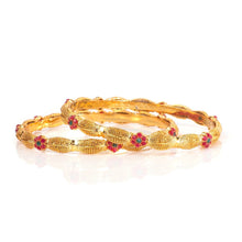Load image into Gallery viewer, Red Flower Moon Bangle Set - vistoso.pk