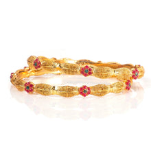 Load image into Gallery viewer, Red Flower Moon Bangle Set - vistoso.pk