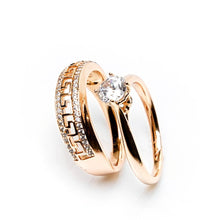 Load image into Gallery viewer, White Sapphire Double Ring (Copper) - vistoso.pk