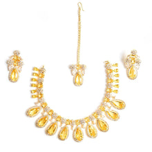 Load image into Gallery viewer, Yellow Pearl Drop Bridal Set 1 ct - vistoso.pk