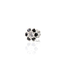 Load image into Gallery viewer, 925 Silver/ Black Flower Nose Pin (5mm) - vistoso.pk