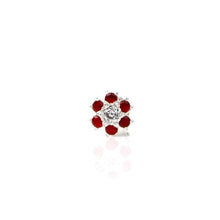 Load image into Gallery viewer, 925 Silver Redflower Nose Pin (5mm) - vistoso.pk