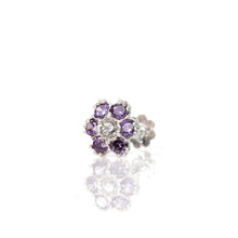 Load image into Gallery viewer, 925 Silver Violet flower nose pin (8mm) - vistoso.pk