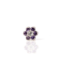 Load image into Gallery viewer, 925 Silver Violet flower nose pin (8mm) - vistoso.pk